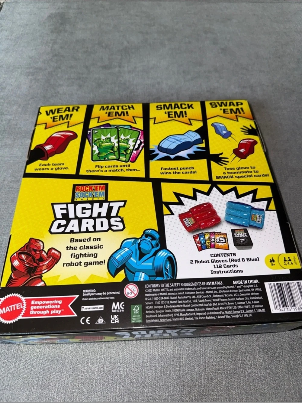 Mattel Rock 'Em Sock 'Em Fight Cards Game - Red & Blue Gloves